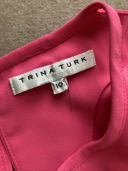 Trina Turk Floramaria Swing Pink Dress Sz 10 High-low Cut Outs - Picture 6 of 8